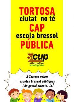La CUP-Ae Tortosa impulsa una campanya per demanar una escola brerssol al municipi