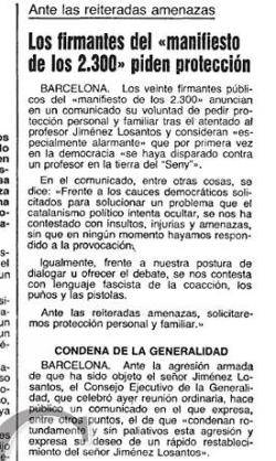 1981 Els principals signants del Manifiesto dels 2300 marxen de Catalunya