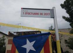 Inauguració a Gurb de la plaça de l'1 d'Octubre de 2017