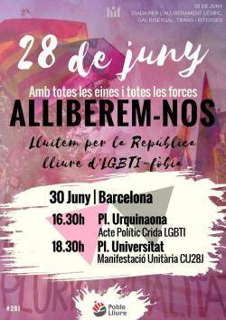 28 de juny de 2018: Diada LGTBI [amb totes les eines i totes les forces, alliberem-nos]