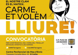 L'ANC de Tarragona es mobilitza per rebre a Carme Forcadell a la presó de El Catllar