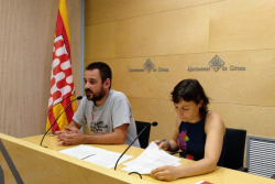 Els regidors de la CUP Girona Laia Pèlach i Lluc Salellas