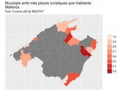 A Mallorca hi ha 12 municipis que ja tenen més places turístiques que habitants.