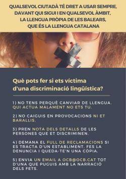 L'OCB exigeix al Govern que actuï per acabar amb la discriminació lingüística