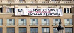 Pancarta contra la presència de Felip VI. Foto: Espai de dissidència