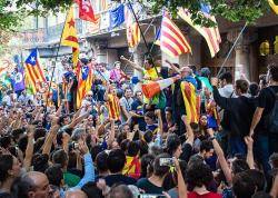 Manifestació del dia 20 de setembre en protesta per les detencions davant del departament d'economia  (Imatge: Marius MOntón)