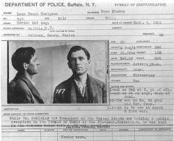 Fitxa policíaca de l'anarquista Leon Czolgosz