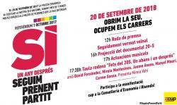 La CUP commemora el 20S: "obrim la seu, omplim els carrers!"