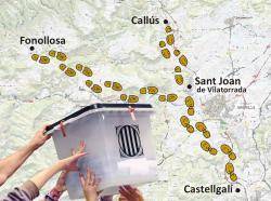 Tres caminades al Bages confluiran a Sant Joan de Vilatorrada per reivindicar el llegat de l'1-O