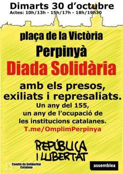 El Comitè de Solidaritat Catalana organitza a Perpinyà una Diada Solidària el 30 d'octubre
