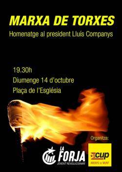 Marxa de torxes a Arenys de Munt en memòria del President Lluís Companys