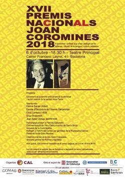 Lliurament dels premis Premis Nacionals Joan Coromines 2018