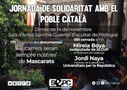 Mireia Boya exdiputada de la CUP i encausada pel procés sobiranista, realitzarà una xerrada a la Universitat de València.