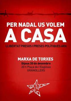 Marxa de torxes a Granollers en suport als presos polítics