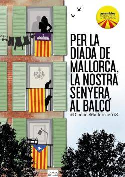 L'ASM crida any més la ciutadania a penjar la senyera quadribarrada als balcons amb motiu de la Diada de Mallorca