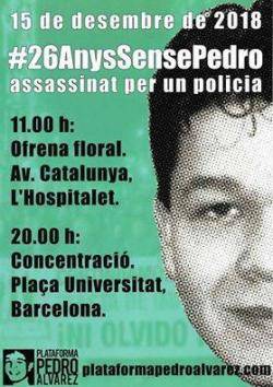 Es compleixen 26 anys de l'assassinat de Pedro Álvarez a mans d'un policia