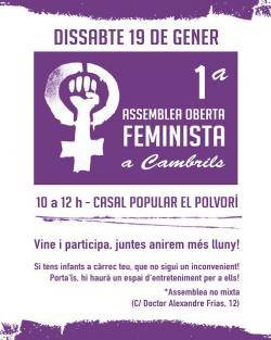 Crida a participar a la primera Assemblea Oberta Feminista a Cambrils