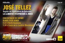 concentració de suport al regidor a l'Ajuntament de Badalona José Téllez
