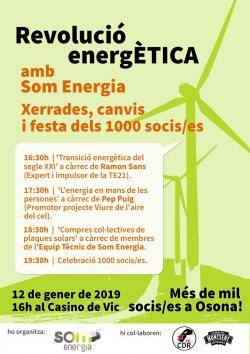 Som Energia celebrarà les 1.000 persones sòcies d?Osona en la jornada "Revolució EnergÈTICA"