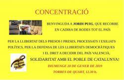 Concentració a les Torres de Quart a València per acollir Jord Puig