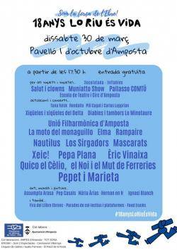 Festa reivindicativa i lúdica a Amposta per celebrar els 18 anys de la Plataforma en Defensa de l?Ebre