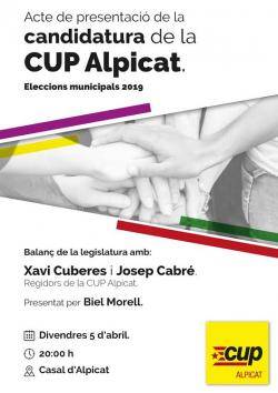 La CUP presenta la llista a les eleccions d'Alpicat