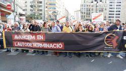 Manifestació i bloc de la Plataforma pel Dret a Decidir al País Valencià: