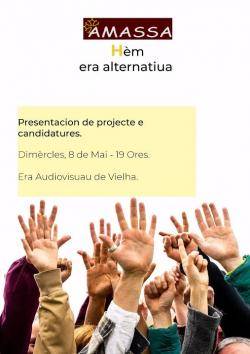 Presentació a Vielha de les candidatures Aran Amassa amb Mireia Boya