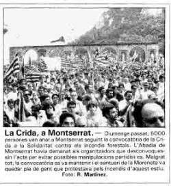 1986 La Crida a la Solidaritat reuneix 5000 persones a Montserrat