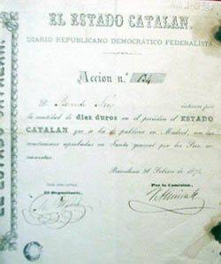 1873 Intent de proclamar l'Estat Català per part dels federals a Barcelona