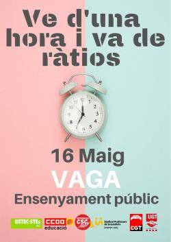 Els sindicats d'ensenyament mantenen la convocatòria vaga