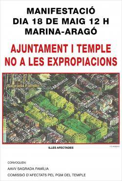 Manifestaci&oacute; contra les expropiacions a la Sagrada Fam&iacute;lia de Barcelona