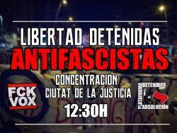 Alerta Solidària crida a contrar-se a la ciutat de la Justícia de Barcelona en suport dels 5 detinguts antifeixistes