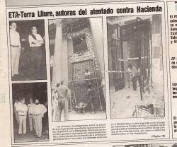 1987 Accions de Terra lliure contra la reproducció de la caravel.la Santa María al Moll de Barcelona i la Delegació d'Hisenda a València