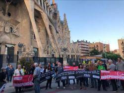 L?ANC dona per acabada l?acció sorpresa a la Sagrada Família que ha denunciat la vulneració de drets polítics