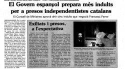1986 El Govern indulta els presos polítics catalans Josep Digon i Josep Manuel Vieites