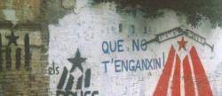 Mural independentista contra la distribució de drogues dures als anys 80