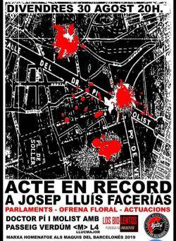 Homenatge a Josep Lluís Facerias en el 62è aniversari del seu assassinat a Nou Barris de Barcelona