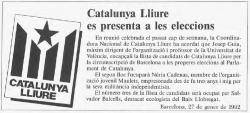 Anunci de la candidatura Catalunya Lliure a les eleccions autonòmiques de 1992