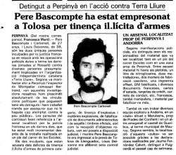 1985 Pere Bascompte surt en llibertat de la presó de Tolosa de Llenguadoc