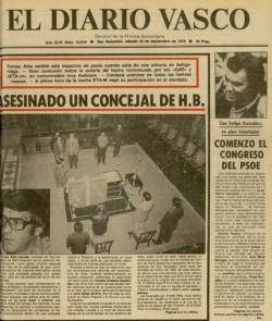 1979 Assassinat del regidor d'HB Tomás Alba Irazusta pel Batallón Vasco-Español