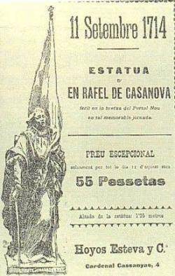 1901 Primera manifestació catalanista multitudinària amb detinguts davant l'estatua de Rafael Casanova