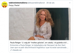 L'ASM reclama al director de l'aeroport de Palma que retiri la sanció a Paula Rotger