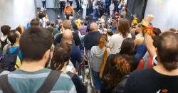 Resposta a sentència-venjança: manifestants a l'aeroport del Prat