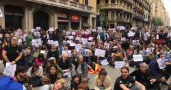 Seguda a la Via Laietana, davant la Jefatura
