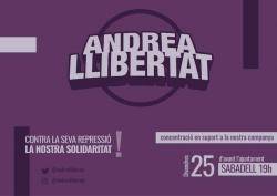 Concentració a Sabadell en suport de l'Andrea i resta de detinguts