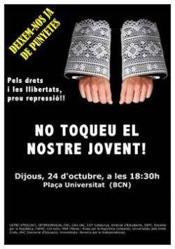 Pels drets i les llibertats, prou repressió: NO TOQUEU EL NOSTRE JOVENT!