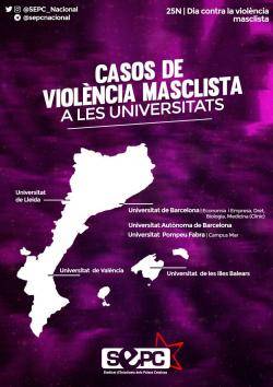 EL SEPC denuncia agressions masclistes a 5 universitats públiques de la nació