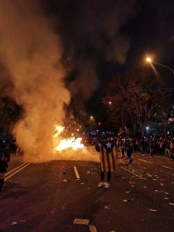 Una dotzena de ferits i detinguts en les protestes al costat del Camp Nou (18/12/2019)