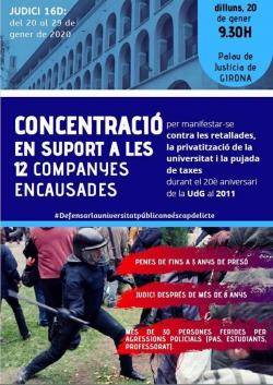 12 persones a judici per defensar la Universitat pública a Girona